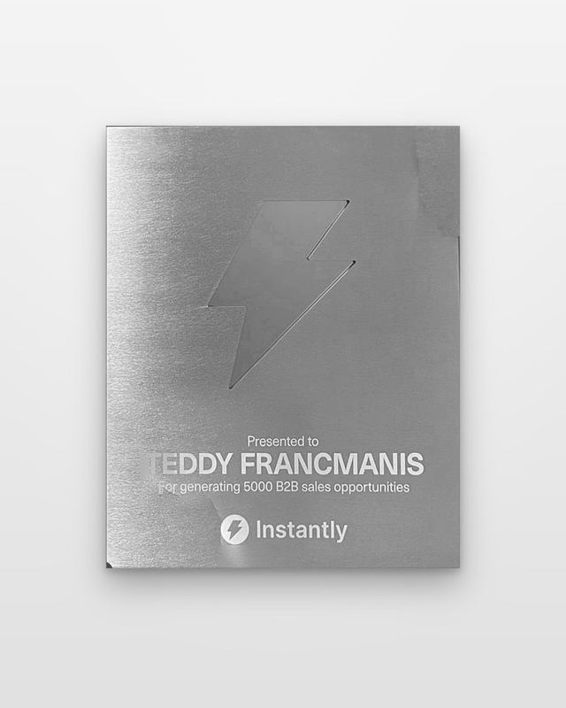 Instantly top 1% agency award plaque